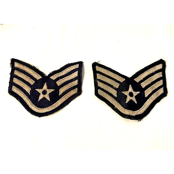 Pair Of US Air Force Staff Sergeant Patches Enlisted Rank Insignia D4 - Picture 1 of 4